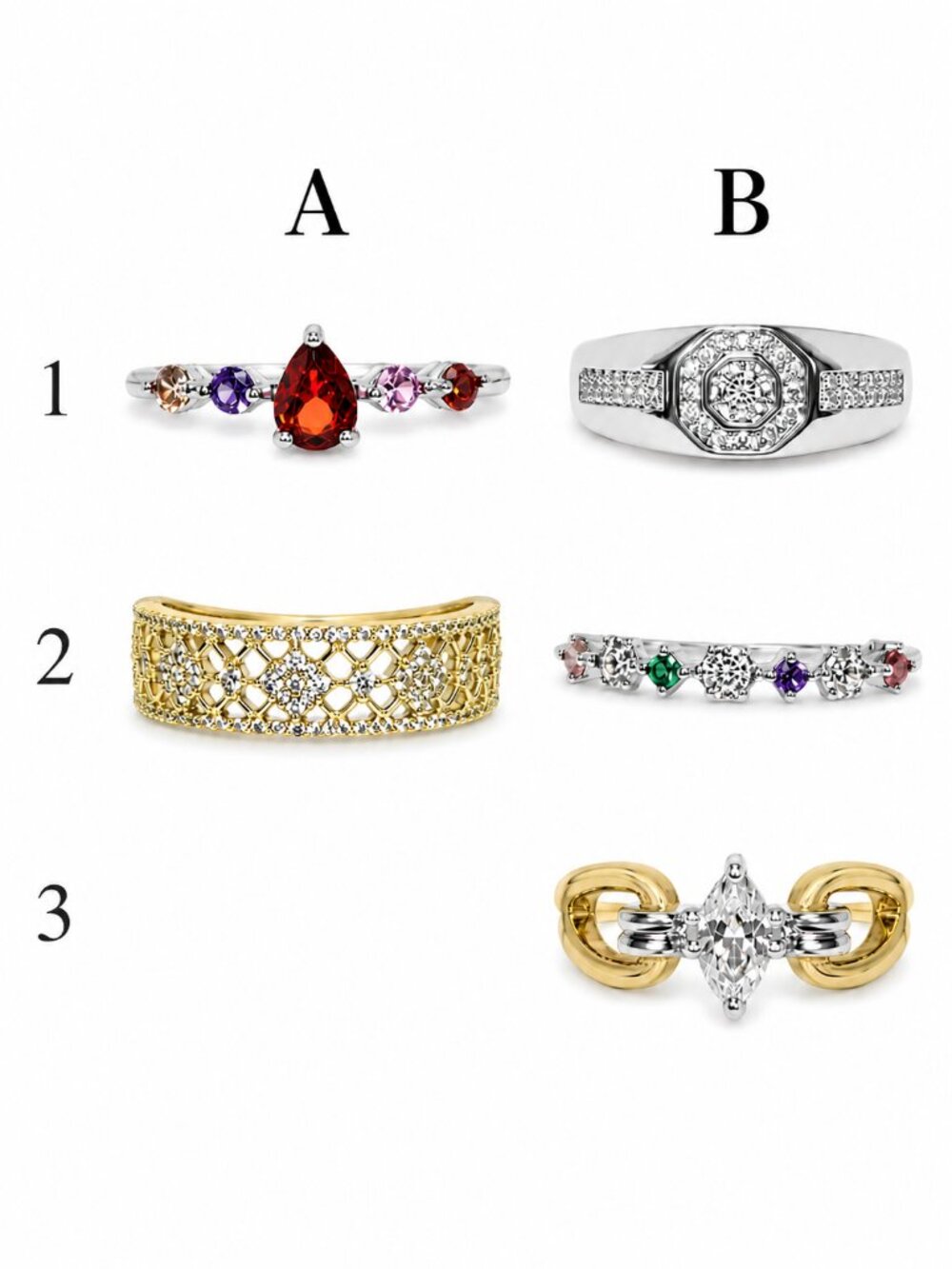 SIZE 10 - 14K Gold Plated Over Brass Rings - WHOLE LOT or PICK ONE